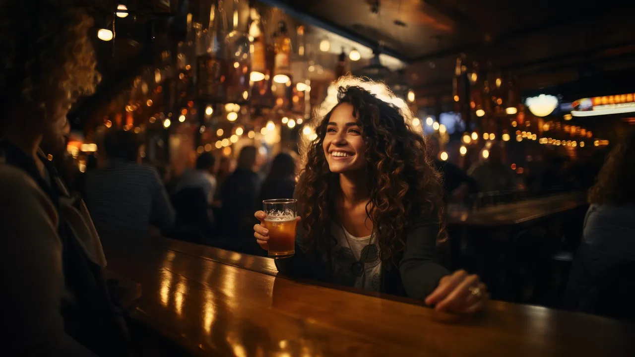 Pessoas curtindo a noite em um bar movimentado